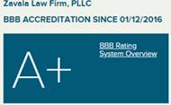 Zavla Law Firm PLLC BBB Accreditation since 01/12/2016